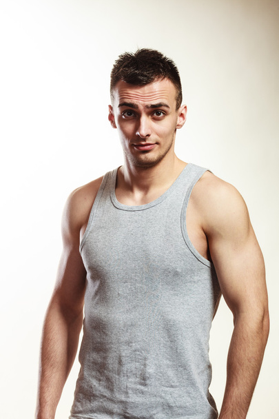 Handsome muscular sporty fit man portrait. - 写真・画像