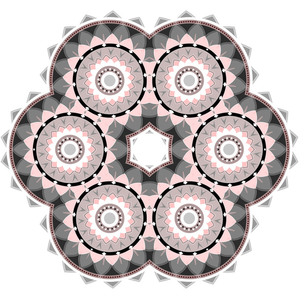 Элементы, образующие круглый цветочный мандала
 - Фото, изображение