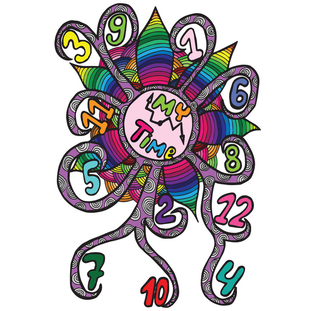 Relógio abstrato colorido
  - Vetor, Imagem