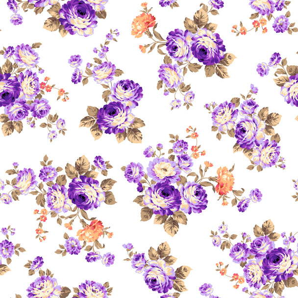 Rose flower pattern, - Вектор,изображение