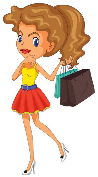 Shopping girl - Vektor, obrázek
