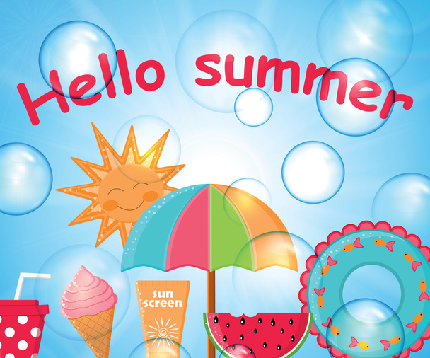 夏の日の背景のベクトル。夏のポスター。夏の休日 - ベクター画像
