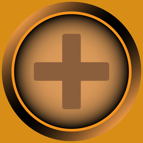Icon orange plus - Vector, Image