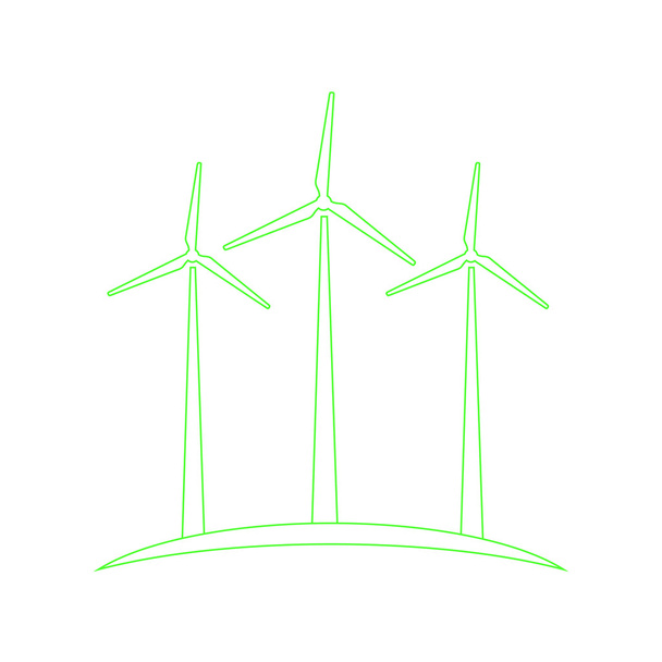 Концепция производства экологической энергии на ветряных турбинах
. - Вектор,изображение