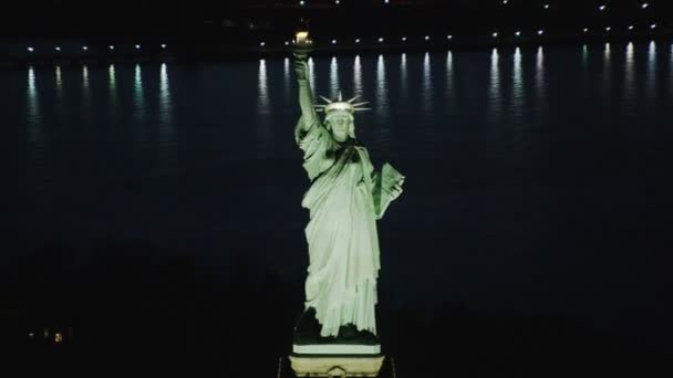 Freiheitsstatue in der Nacht - Filmmaterial, Video