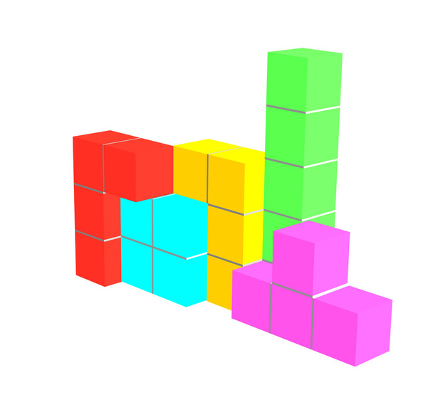 tetris jogo cubos 3D
 - Foto, Imagem