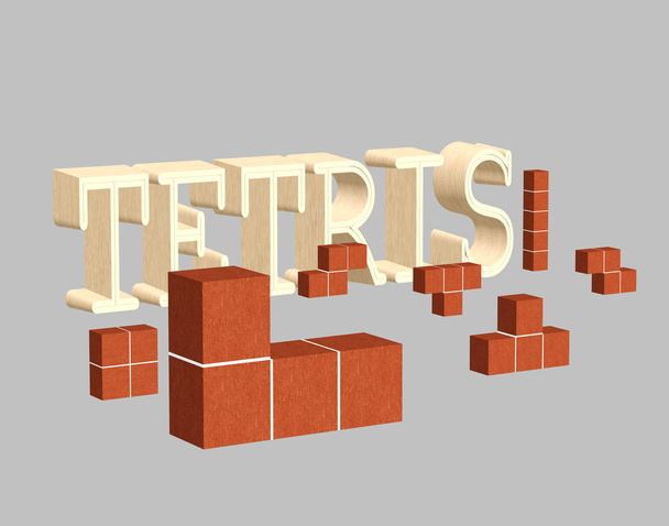 tetrisspel met 3D-kubussen  - Foto, afbeelding