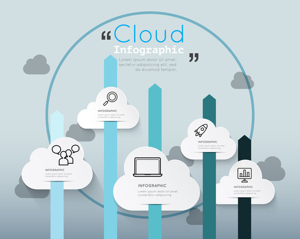 Современная инфографика облачных технологий
 - Вектор,изображение