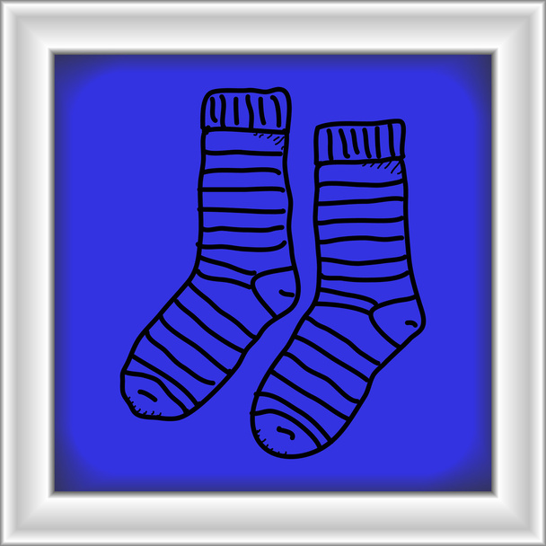 einfaches Gekritzel von einem Paar Socken - Vektor, Bild