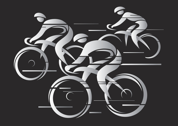 3 つの自転車レーサー - ベクター画像
