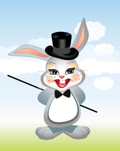 Bunny Rabbit with Cylinder - Vector, afbeelding