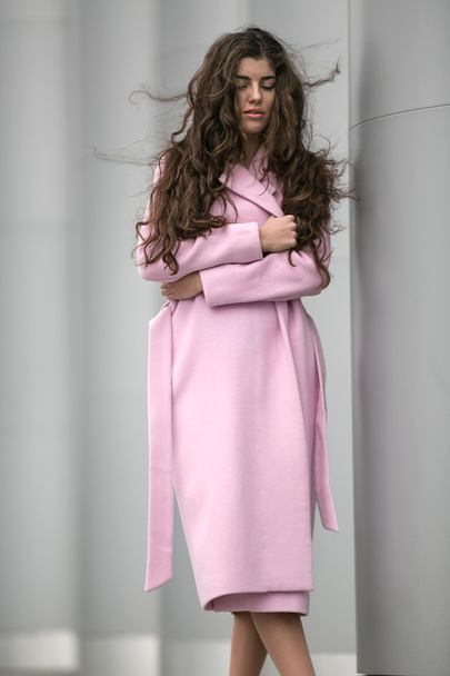 Girl in the pink coat - Foto, imagen