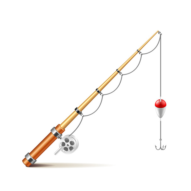 Fishing rod isolated on white vector - Vector, Image