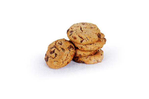 chocolate chip cookies, chocochip cookies, choco chip cookies, handmade cookies, cookies in white - Foto, Imagen
