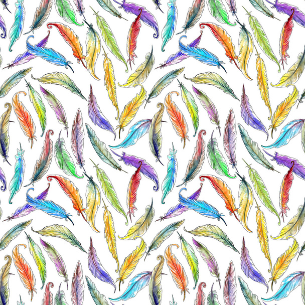 Seamless pattern with feathers - Foto, afbeelding