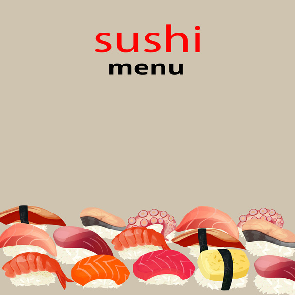 menu de sushi, fundo marinho
 - Vetor, Imagem