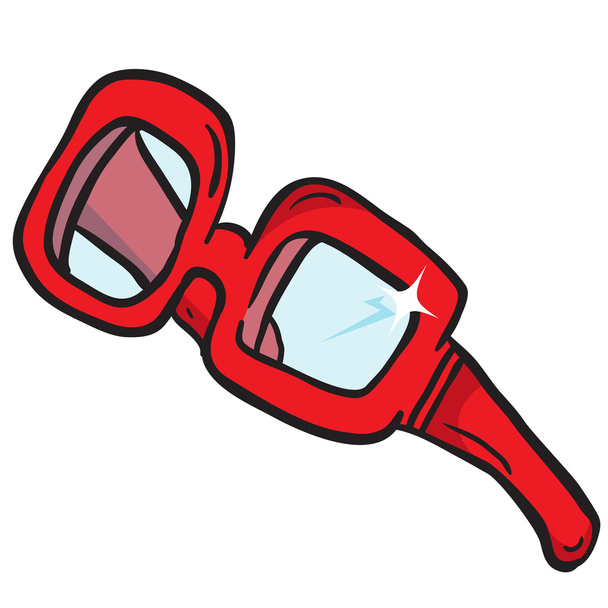 red glasses cartoon doodle - Vector, Image