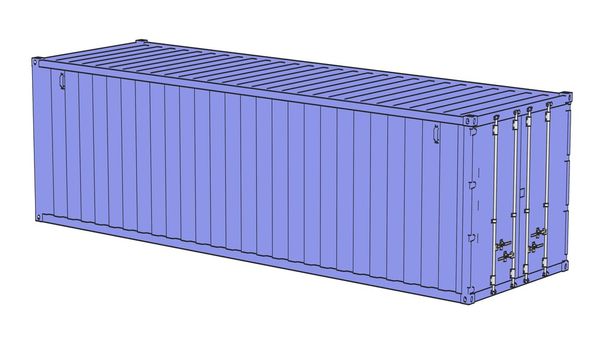 Illustrazione 2d cartone animato di contenitori di carico
 - Foto, immagini