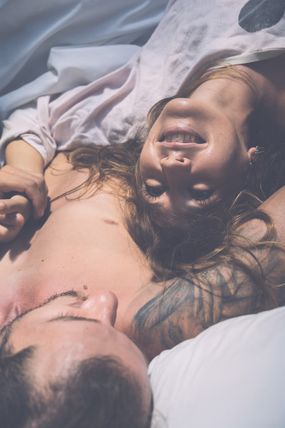 couple in love in bed  - Zdjęcie, obraz