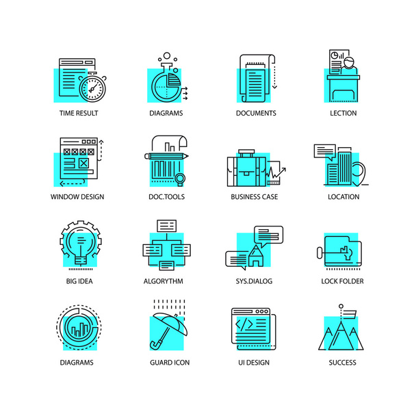 Moderne icone a linea sottile impostate per progetti aziendali, infografici e diversi
 - Vettoriali, immagini