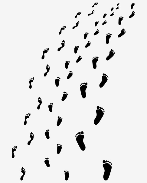 Vektor schwarzer Fußabdrücke - Vektor, Bild