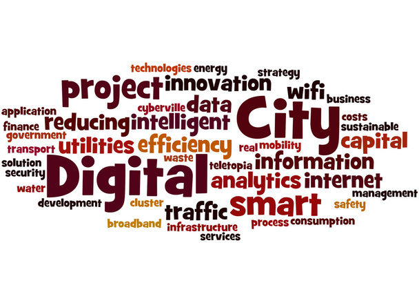 Digital City, concetto di cloud word 4
 - Foto, immagini