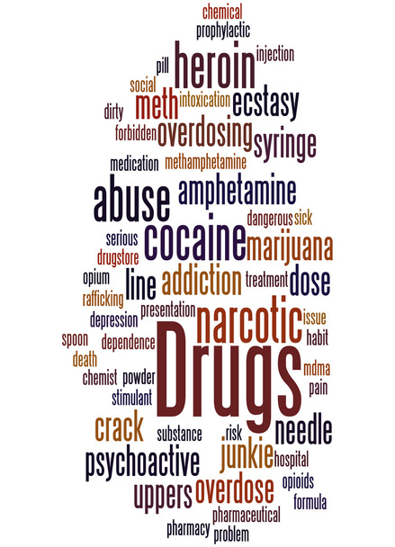 Drugs, word cloud concept 8 - Foto, afbeelding