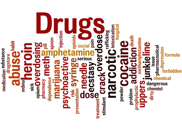 Gyógyszerek, szó felhő fogalmát - Fotó, kép