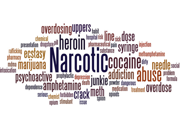 Narkotyczne, słowo cloud koncepcja 7 - Zdjęcie, obraz