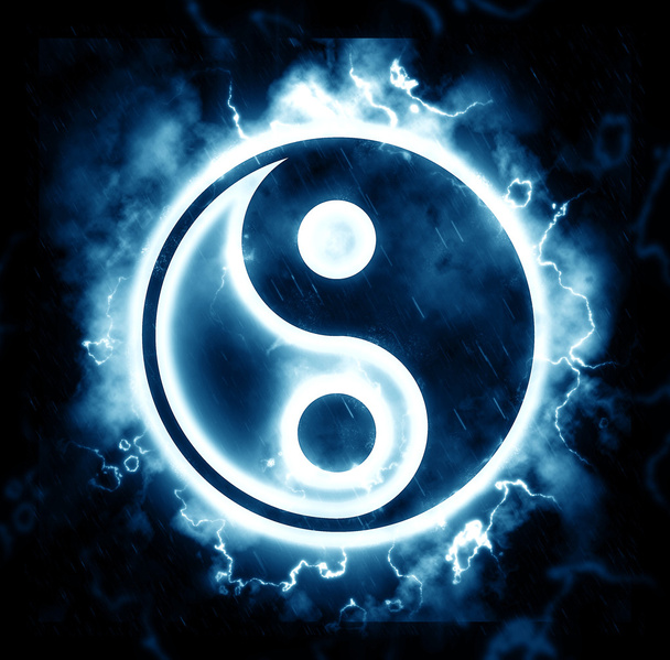Błyskawica yin-yang znak - Zdjęcie, obraz