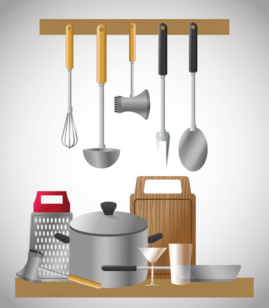 Ilustracja kuchnia narzędzi, edytowalny vector - Wektor, obraz