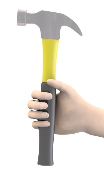 3D καθιστούν του το χέρι με το σφυρί - Φωτογραφία, εικόνα