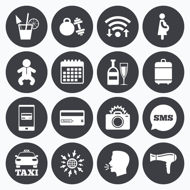 Hotel, apartment service icons.   - Vector, imagen
