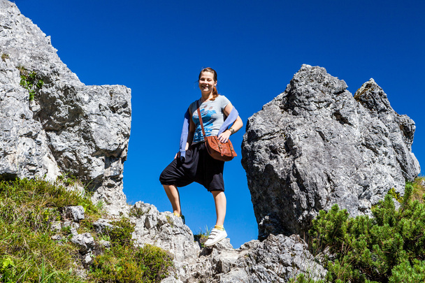 Girl standing between two rocks, Berchtesgaden - Foto, Bild