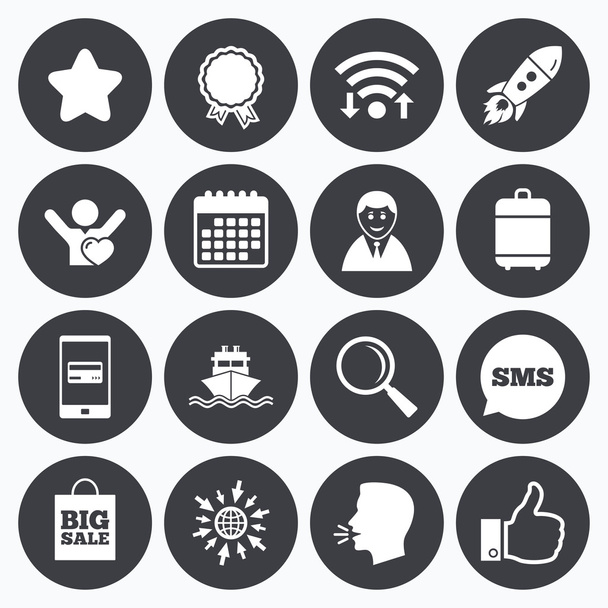 Online shopping, e-commerce and business icons. - Vector, imagen