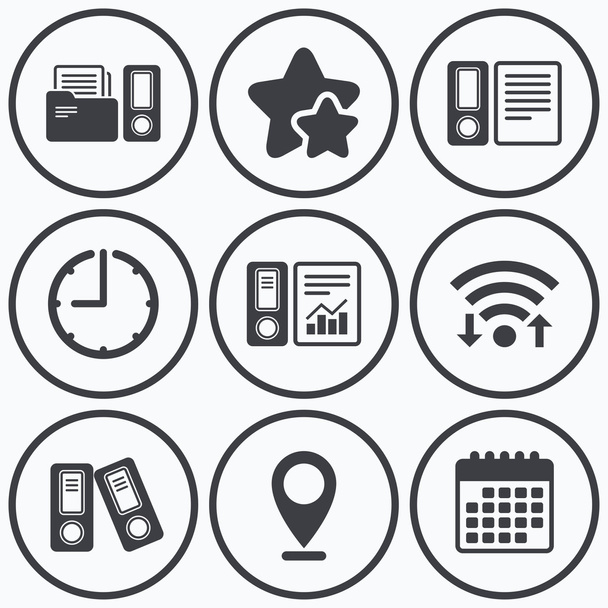 Accounting icons. Document storage in folders. - Vettoriali, immagini