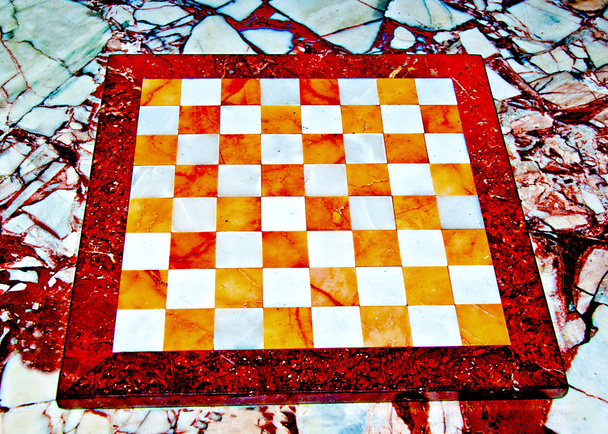 het schaakbord gemaakt van marmer - Foto, afbeelding