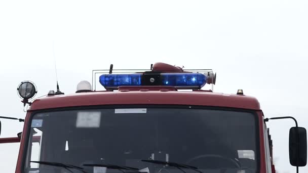 Kék fény a tűz teherautó sziréna - Felvétel, videó
