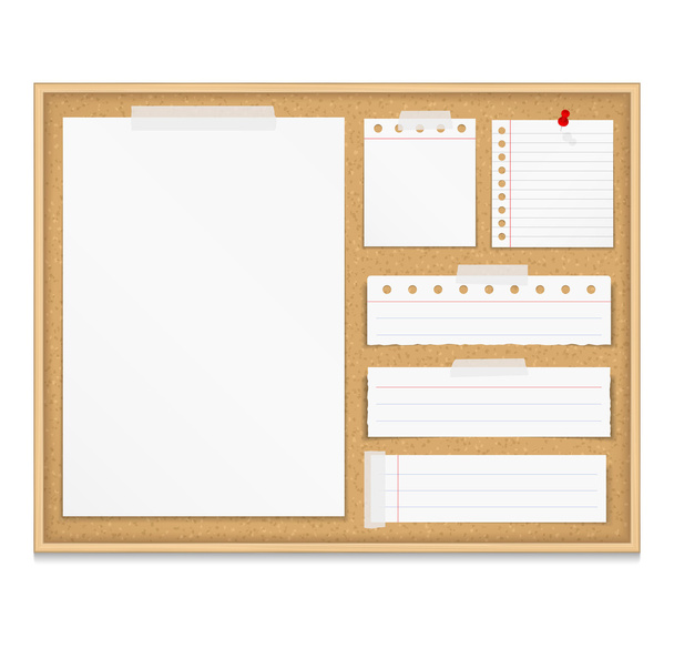 Bulletin Board with Paper Notes - Vector, Image