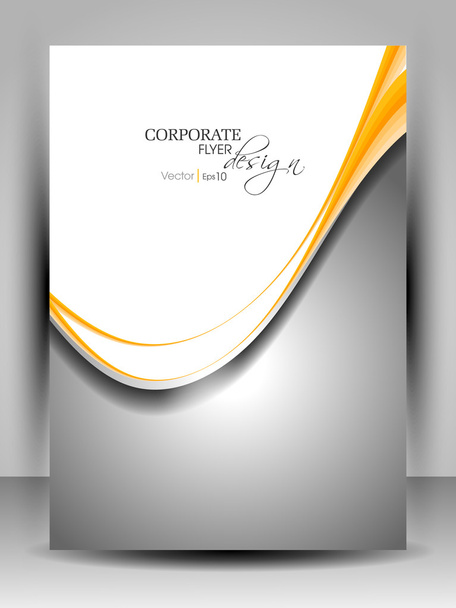 professionelles Business-Flyer-Template oder Corporate Broschüren-Design in grauer Farbe mit Wellenmuster für Veröffentlichung, Druck und Präsentation. Vektorabbildung in Folge 10 - Vektor, Bild