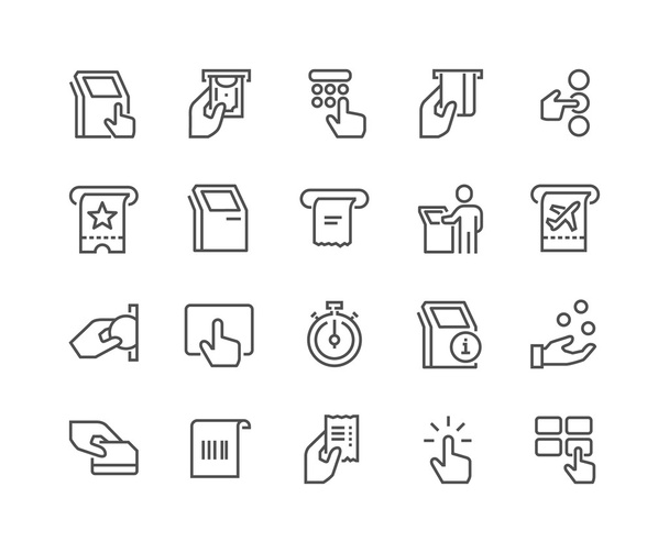 Iconos de terminales de kiosco de línea
 - Vector, imagen