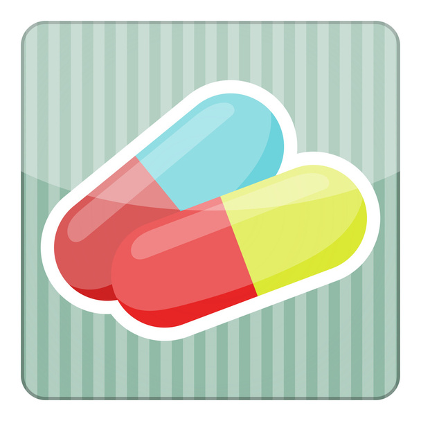 Pill színes ikon - Vektor, kép