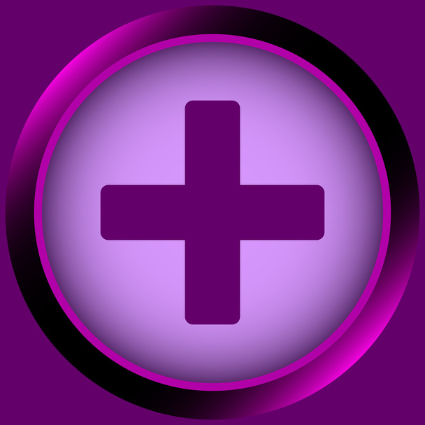 Фиолетовый икона плюс
 - Вектор,изображение