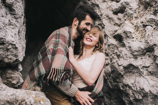 loving couple in the mountains - Foto, imagen