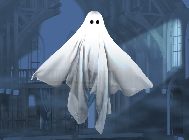 Illustration of a floating Ghost - Photo, Image