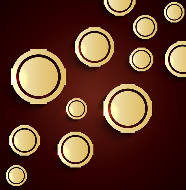 Набор золотых кнопок 3d
 - Вектор,изображение