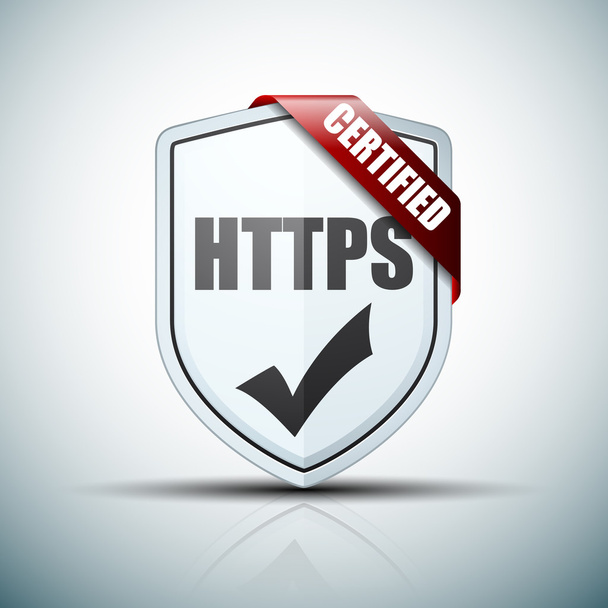 HTTPS щит значок «підпис» - Вектор, зображення