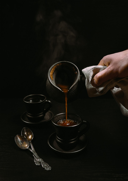 Turkish coffee pouring  - Φωτογραφία, εικόνα