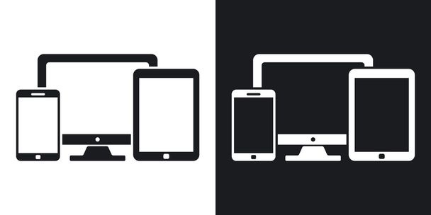 Smartphone, Tablet und PC-Icons.  - Vektor, Bild