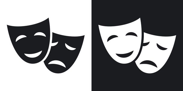 theatrical masks icons.   - Вектор,изображение